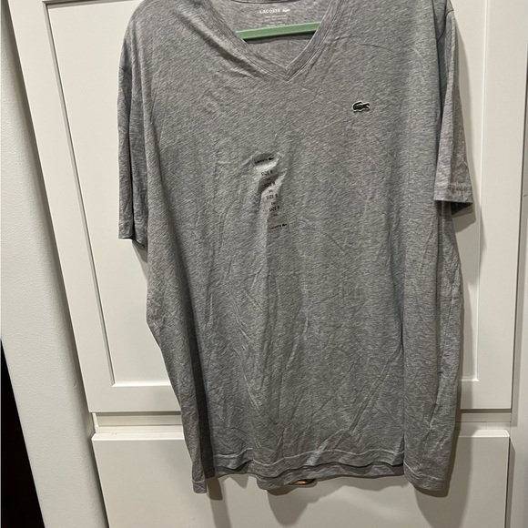 NWT La Coste size 8 XXL heather gray v neck shirt - Picture 6 of 9